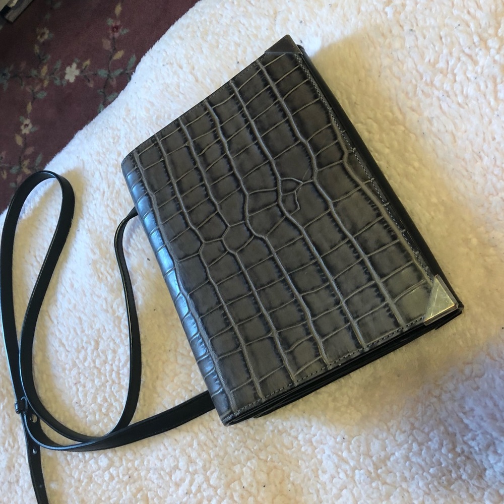 Alexander Wang croc gray flap bag - Picture 2 of 7